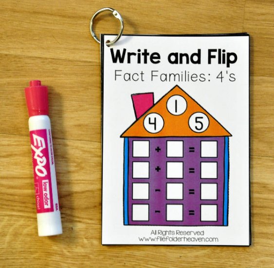 Fact Families Write and Flip Bundle