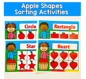 Apple Shapes Sorting Activities For Fall Centers
