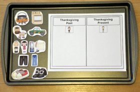 Thanksgiving Past and Present Sort Cookie Sheet Activity