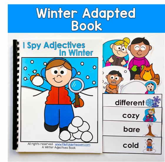 Winter Adapted Book: I SPY WINTER ADJECTIVES