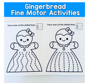 Gingerbread Girl Cutting And Tracing Activities
