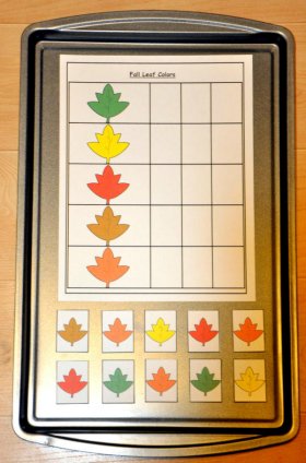 Fall Leaf Colors Sort Cookie Sheet Activity