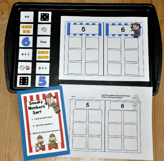 Sorting \"Sneaky Numbers\" Cookie Sheet Activity Bundle