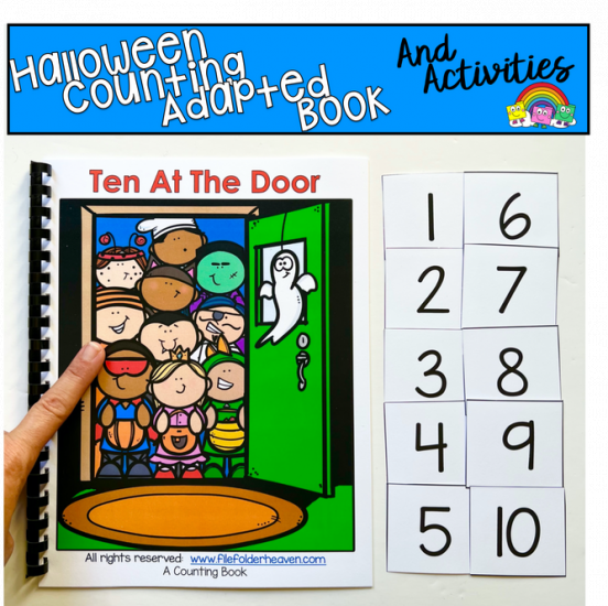 \"Ten At The Door\": A Halloween Counting Adapted Book Set