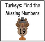 Turkey: Find the Missing Number File Folder Game