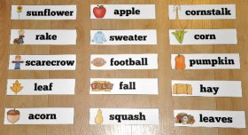 Fall Themed Visual Word Wall Words