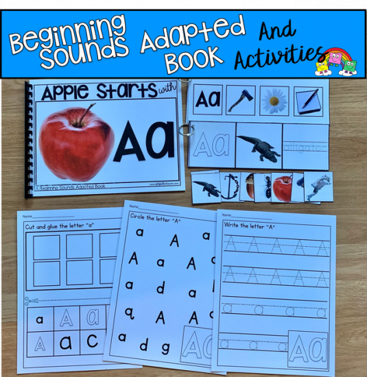 \"Apple Starts With A\" (Beginning Sounds Book and Activities)