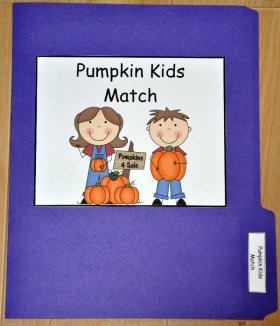 Pumpkin Kids Match File Folder Game
