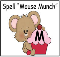 Spell \"Mouse Munch\" File Folder Game