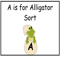 A is For Alligator File Folder Game