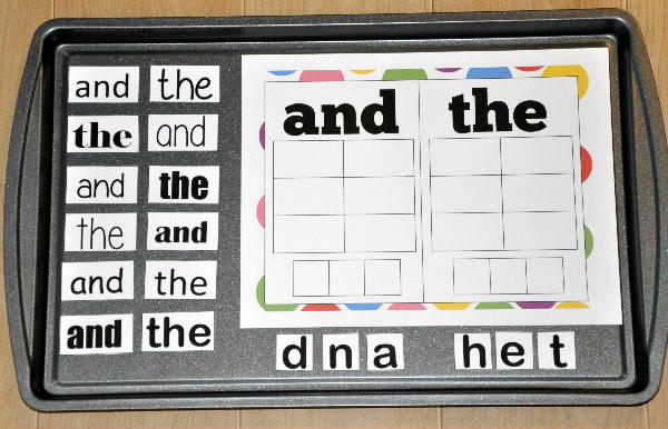 The \"The/And\" Sort It! Spell It! Cookie Sheet Activity