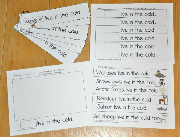 Cold Climate Animals Fluency Activities II