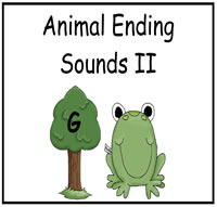 Animal Ending Sounds II File Folder Game