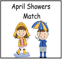 April Showers Match File Folder Game