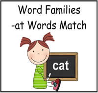 AT Words Match File Folder Game