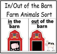 In and Out of the Barn Sort File Folder Game