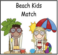 The Beach Kids Match File Folder Game