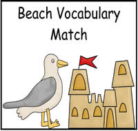 The Beach Vocabulary File Folder Game
