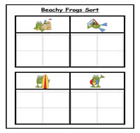 Beachy Frogs Sorting Task