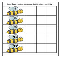 Busy Bees Number Sequence Cookie Sheet Activity