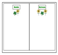 Clovers: Beside/Between Sort Cookie Sheet Activity