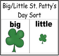 Big and Little St. Patty's Day Sort File Folder Game