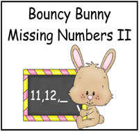 Bouncy Bunny: Missing Numbers II File Folder Game