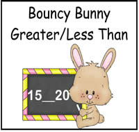 Bouncy Bunny Greater Than Less Than File Folder Game