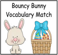 Bouncy Bouncy Bunny Vocabulary Match File Folder Game