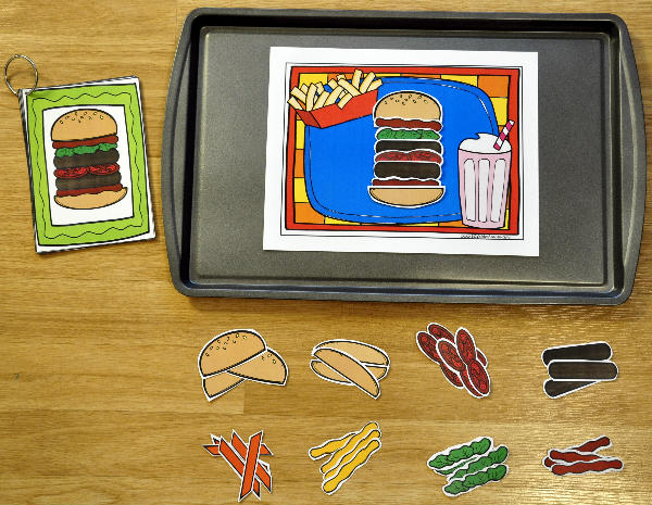 Build a Burger Cookie Sheet Activities