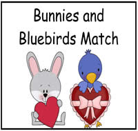 Bunnies and Bluebirds Match File Folder Game