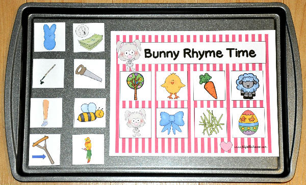 Bunny Rhyme Time Cookie Sheet Activity