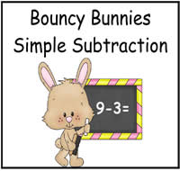 Bouncy Bunnies Simple Subtraction File Folder Game