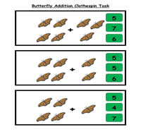 Butterfly Addition Clothespin Task