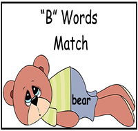 B Words Match File Folder Game