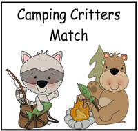 Camping Critters Match File Folder Game