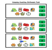 Camping Counting Clothespin Task