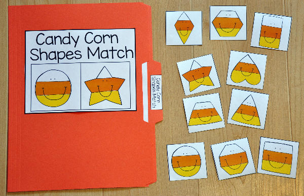 Silly Candy Corn Shapes Match