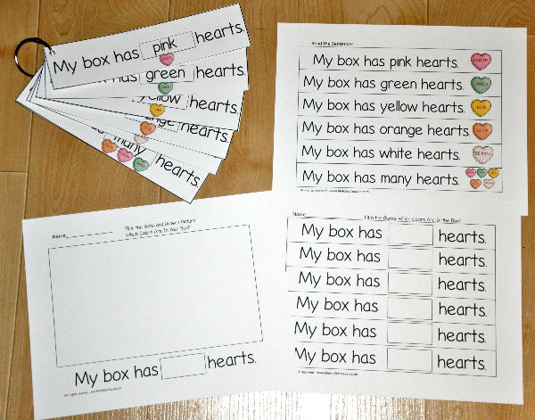 Candy Hearts Fluency Flipstrips Activities