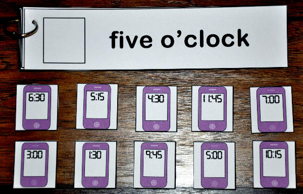 Cell Phone Clocks Time Words Flip Strips