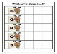 Reindeer: Which Letters Come Next Cookie Sheet Activity