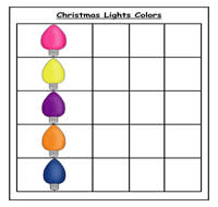 Christmas Lights Colors Cookie Sheet Activity