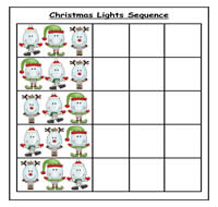 Christmas Lights Sequence Cookie Sheet Activity