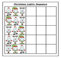 Four Column Christmas Light Sorting Task