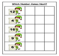 Elves Which Number Comes Next Cookie Sheet Activity