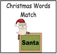 Christmas Words Match File Folder Game