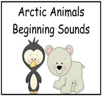 Arctic Animals Beginning Sounds File Folder Game