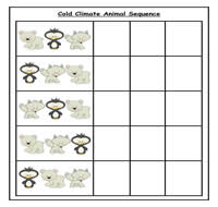 Cold Climate Animals Match File Folder Game