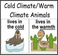 Cold Climate/Warm Climate Sort File Folder Game