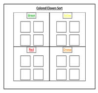 Colored Clovers Sort Cookie Sheet Activity